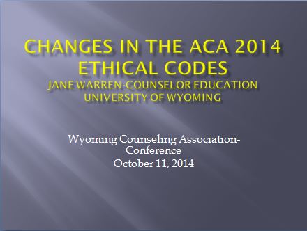 Changes in Ethic Codes